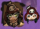 miqo'te wearing a red bilaud and red Fall-Guys knit cap, giving a side-eye to someone.
